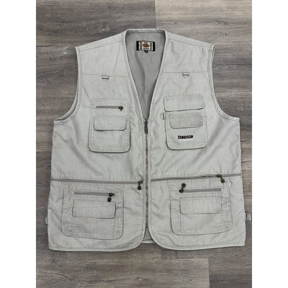 VTG Fishing Multi-Pocket Utility Vest Mens 2XL Photography Gorpcore Y2K